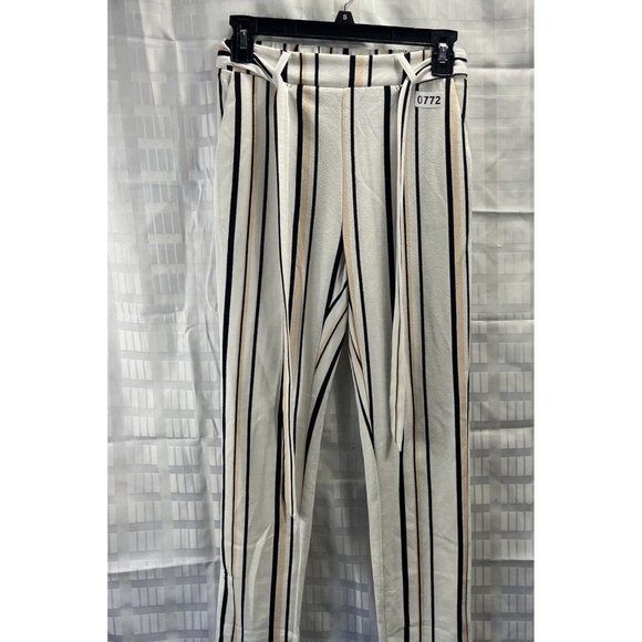 Shein Women Dress Pants Size S Color White Black Beige Stripe - Picture 10 of 15